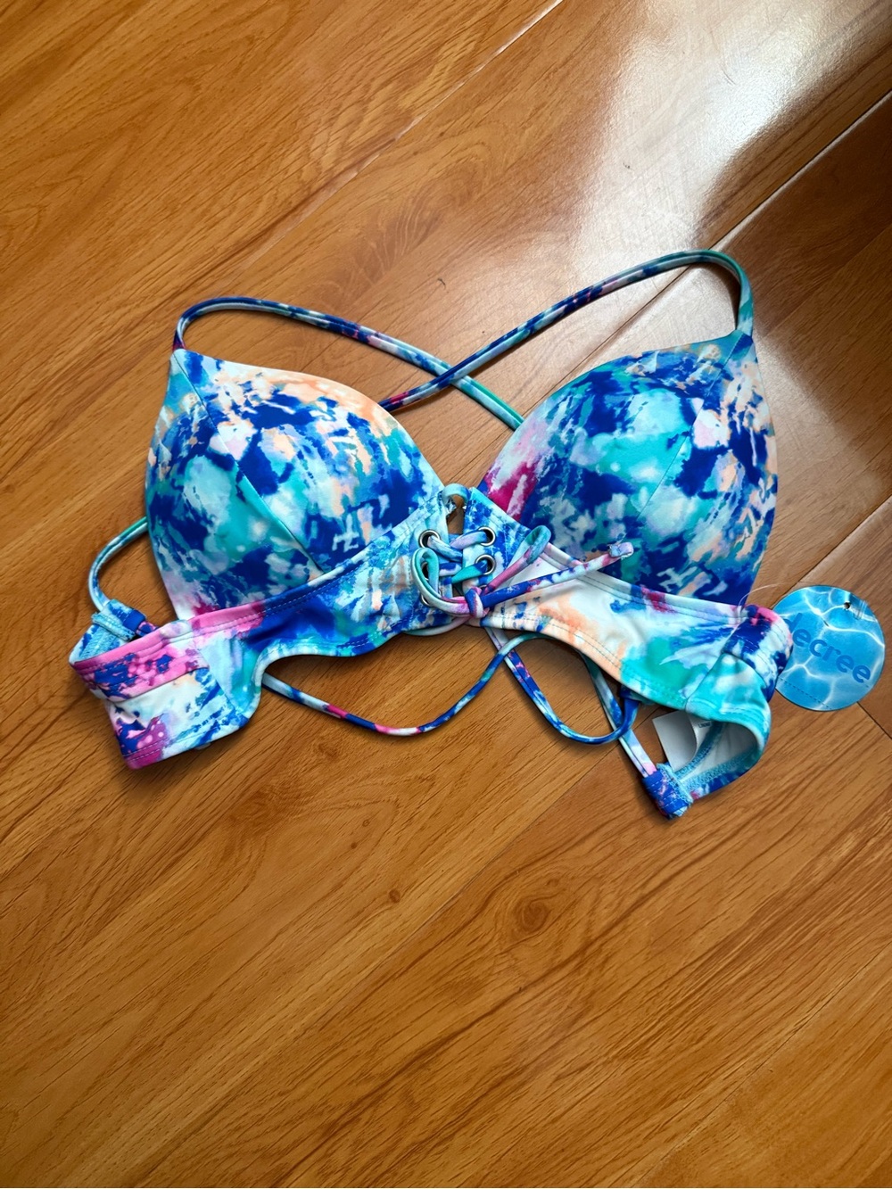 Decree Blue Multi Tie-Back Bikini Top - Small